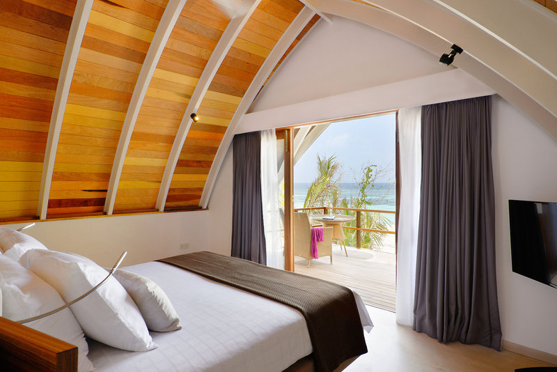 Die Zimmer sind mit Doppelbetten ausgestattet Kandolhu Maldives: Die Zimmer sind mit Doppelbetten ausgestattet