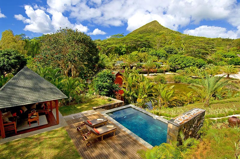 Außenbereich der Sea View Pool Suite Lakaz Chamarel: Außenbereich der Sea View Pool Suite